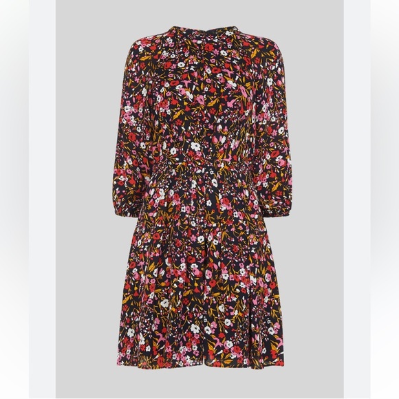 Whistles FLIPPY MEADOW PRINT DRESS IN PINK MULTI - Picture 5 of 11